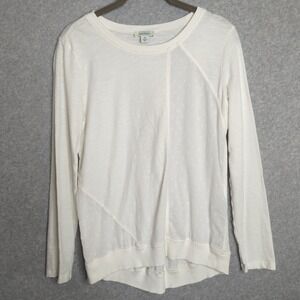 Sundance Women's XS White Long Sleeve Top Embroidered Detail‎ Relaxed Fit
